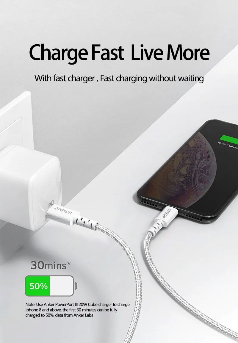 ANKER A8618 6FT TYPE C TO IPHONE DATA CABLE for Sale in Pakistan