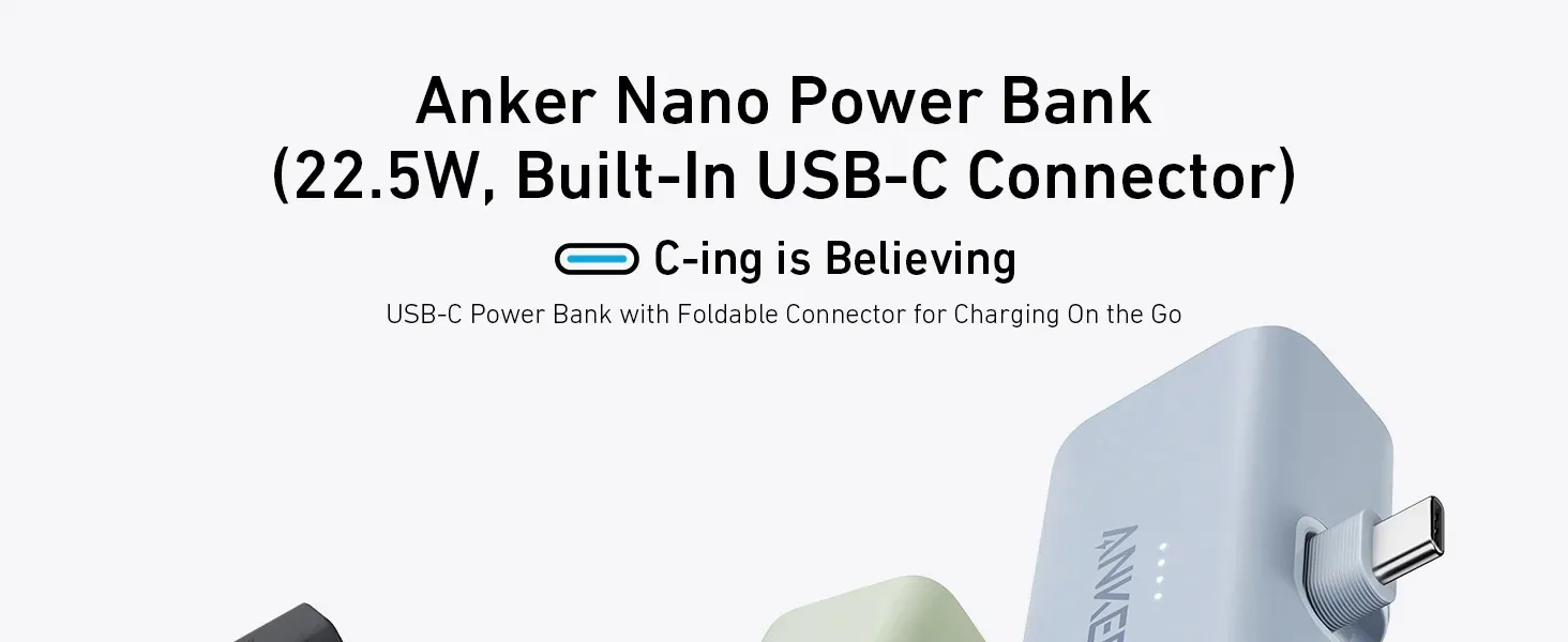 Anker Nano Power bank 5000mah with Built In Type-C Connector 22.5w | A1653 for Sale in Pakistan