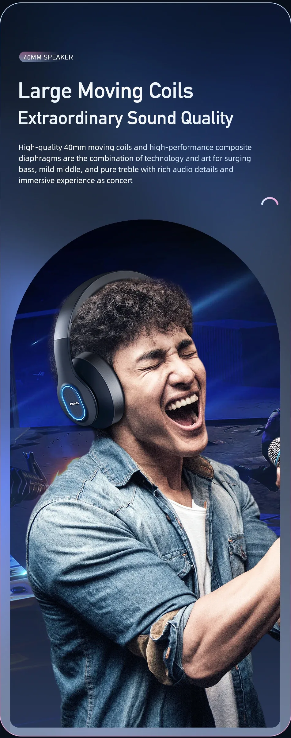 Awei A100BL Wireless Stereo Headphones for Sale in Pakistan