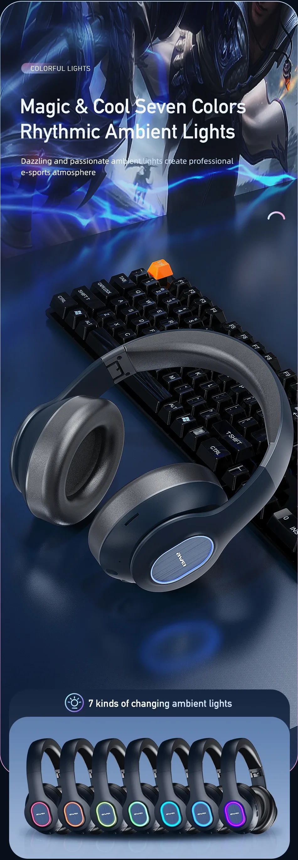 Awei A100BL Wireless Stereo Headphones for Sale in Pakistan