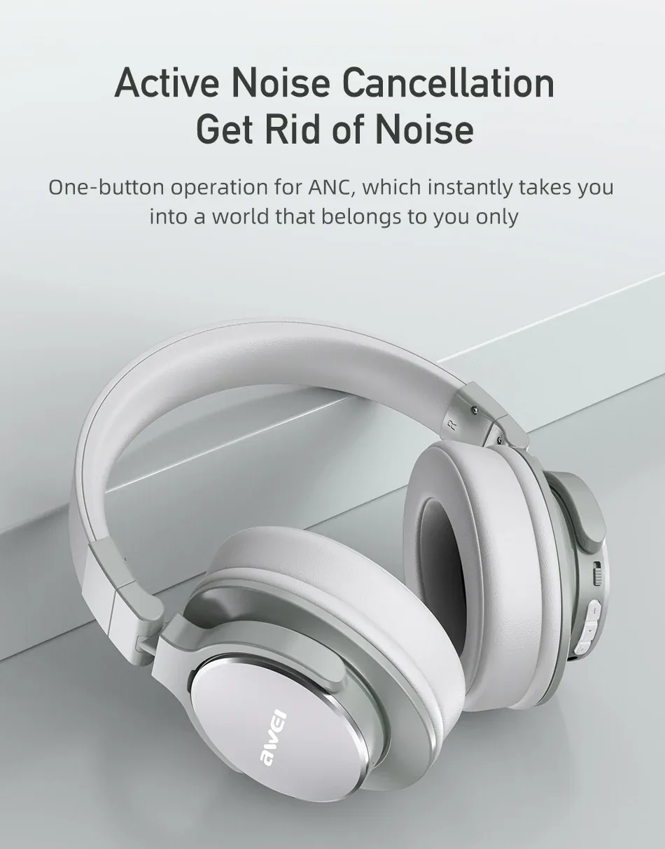 Awei A710BL ANC Noise Cancelling Headphone With Hi-Res Audio for Sale in Pakistan