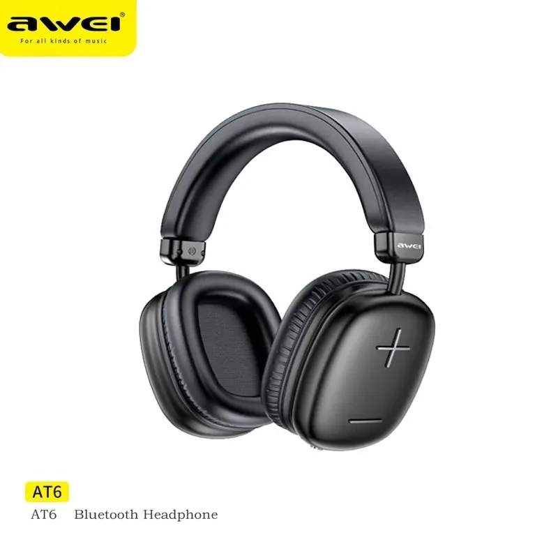 Awei AT6 Wireless Headphones Bluetooth V5.3 Black for Sale in Pakistan