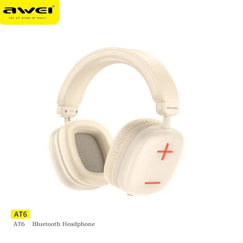 Awei AT6 Wireless Headphones Bluetooth V5.3 Black for Sale in Pakistan