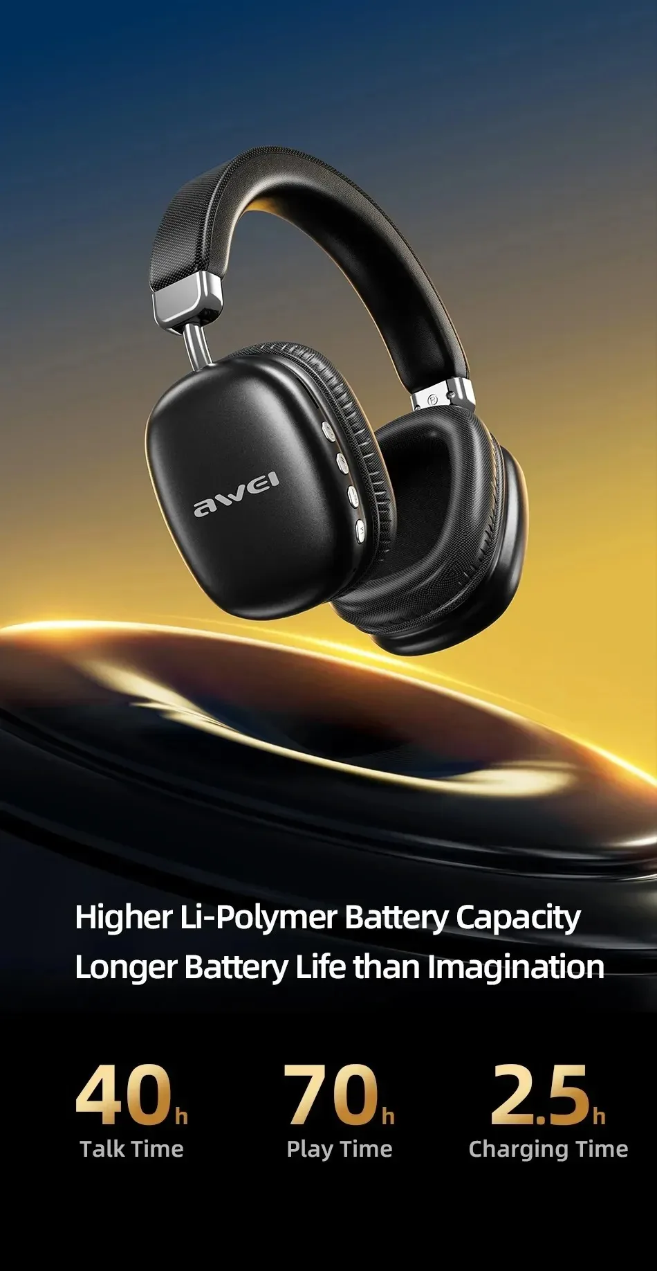 Awei AT7 True Wireless Hifi Overhead Headphone for Sale in Pakistan