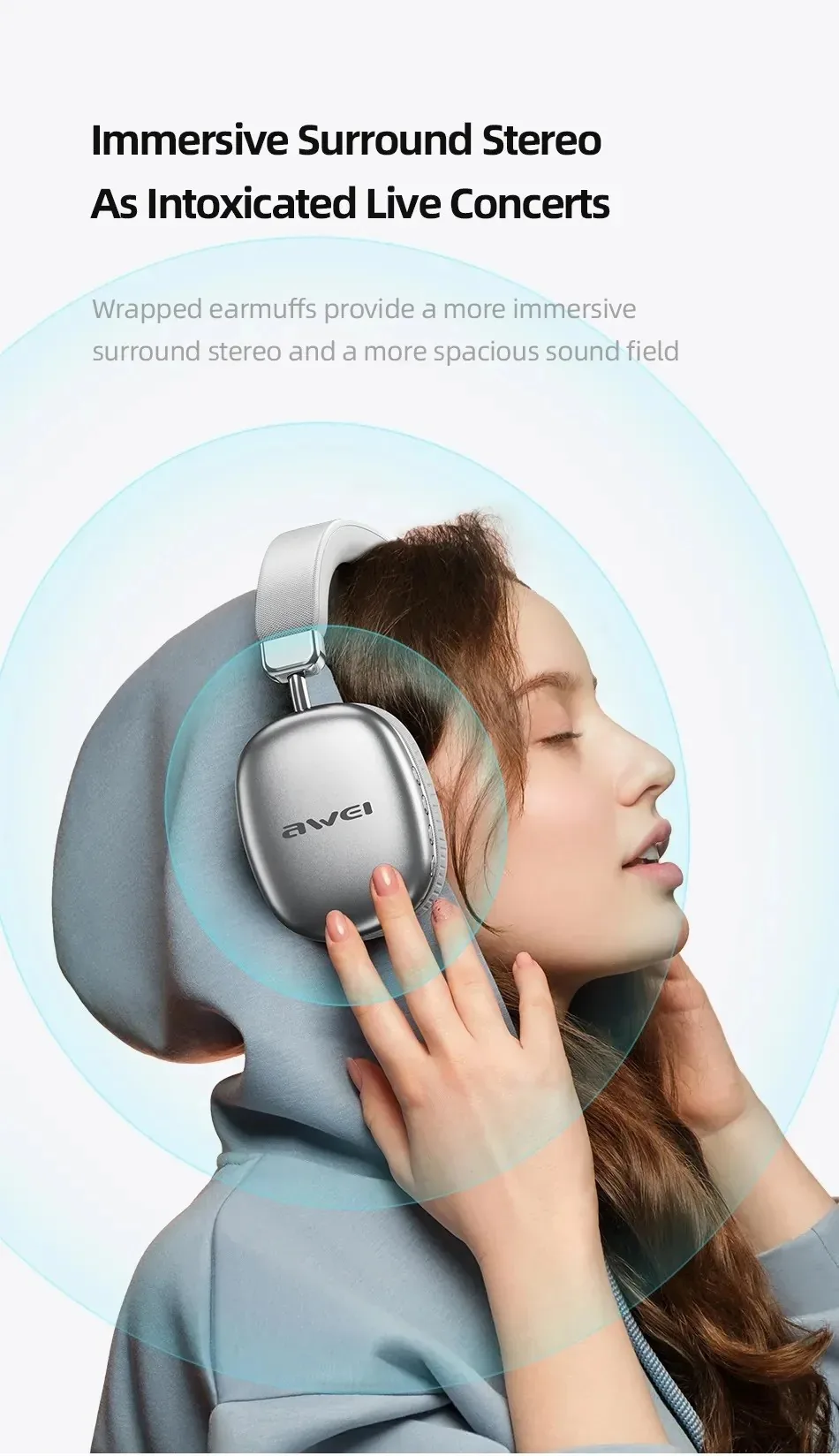 Awei AT7 True Wireless Hifi Overhead Headphone for Sale in Pakistan