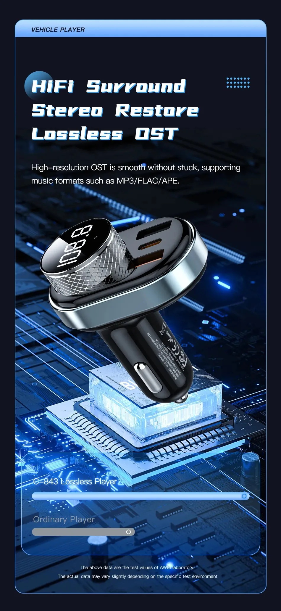 Awei C-843 Mini Car Charger Fast Charger for Sale in Pakistan