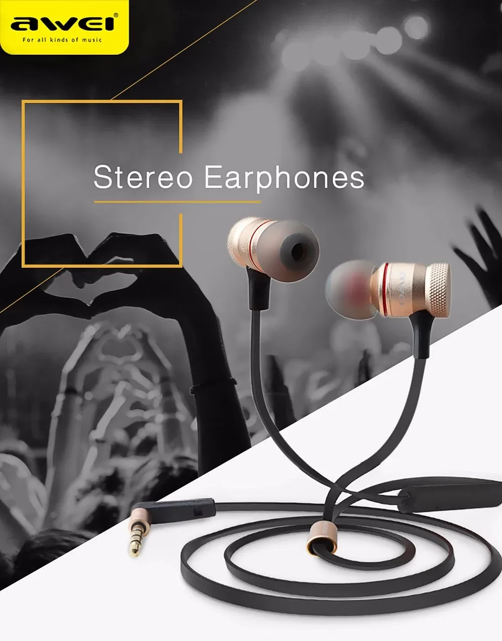 Awei ES-70TY In-Ear Wired Earphones Aux 3.5mm for Sale in Pakistan