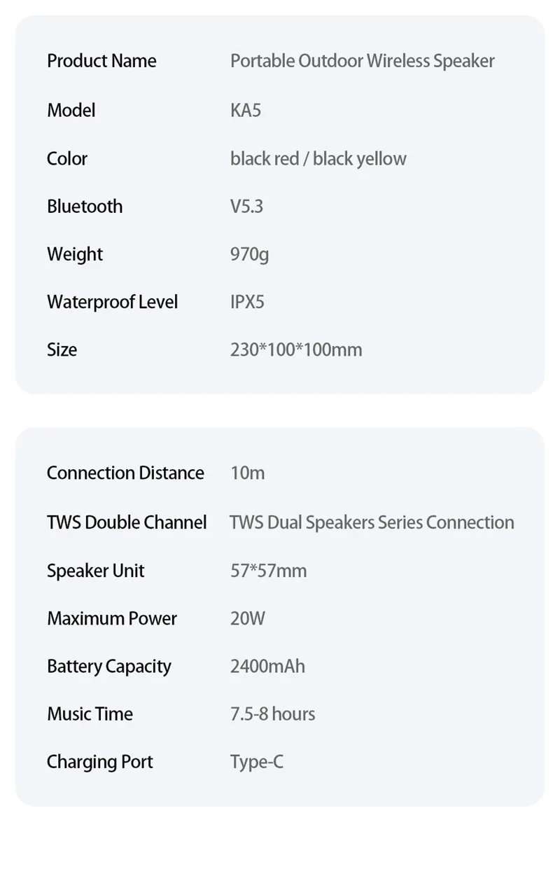 Awei KA5 20W Bluetooth Portable Speaker V5.3 for Sale in Pakistan