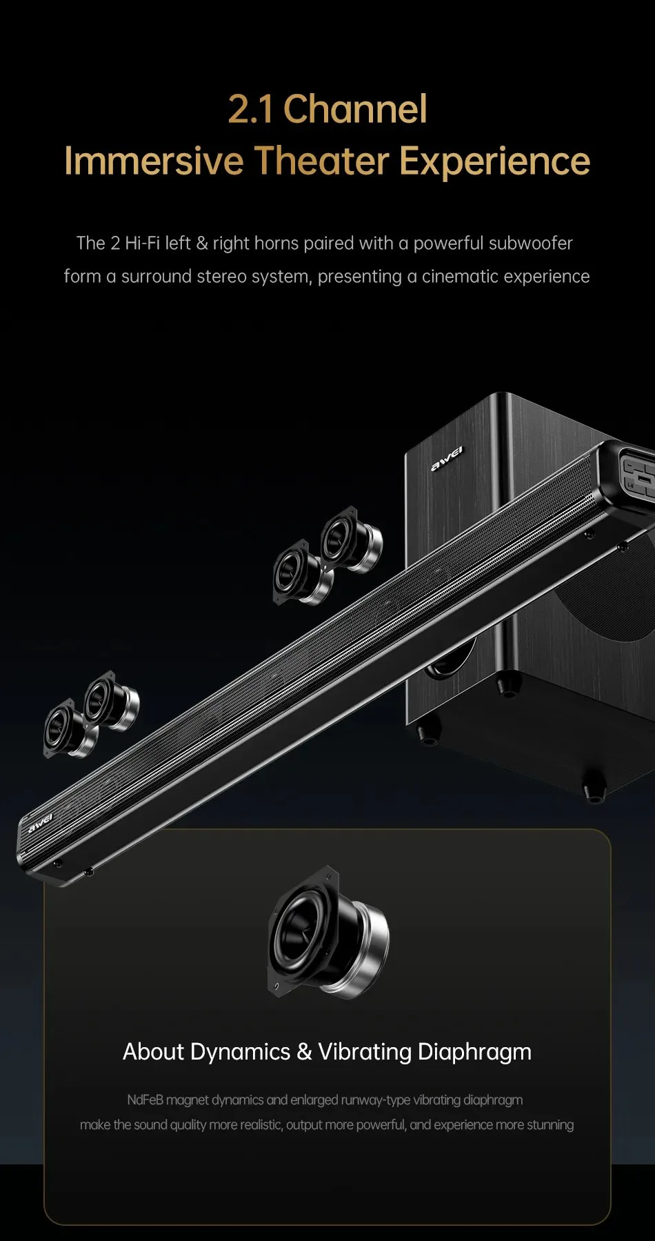 Awei KT22 160W Home Theater Bluetooth Speaker for Sale in Pakistan