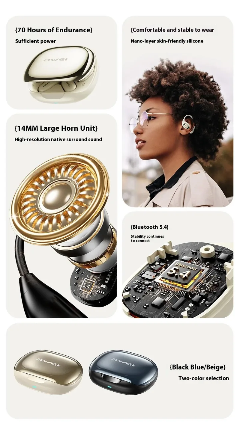 Awei OWS TZ12 Air Conduction Ear-hook Bluetooth Earphone for Sale in Pakistan