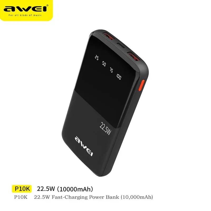 Awei P10K 3-in-1 Portable Power Bank 10000mAh for Sale in Pakistan