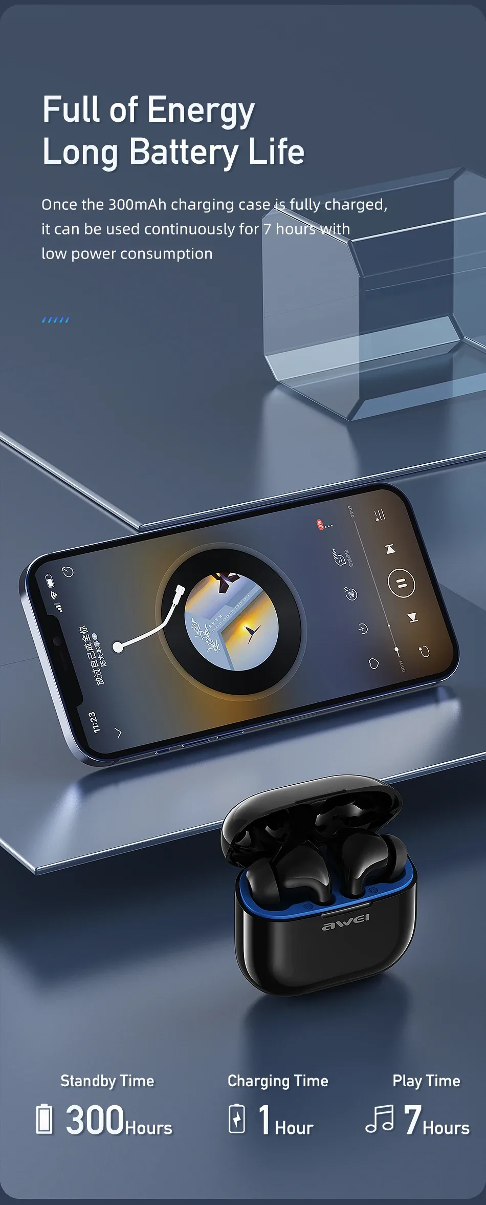 Awei T1 Pro True Sports Earbuds With Charging Case for Sale in Pakistan