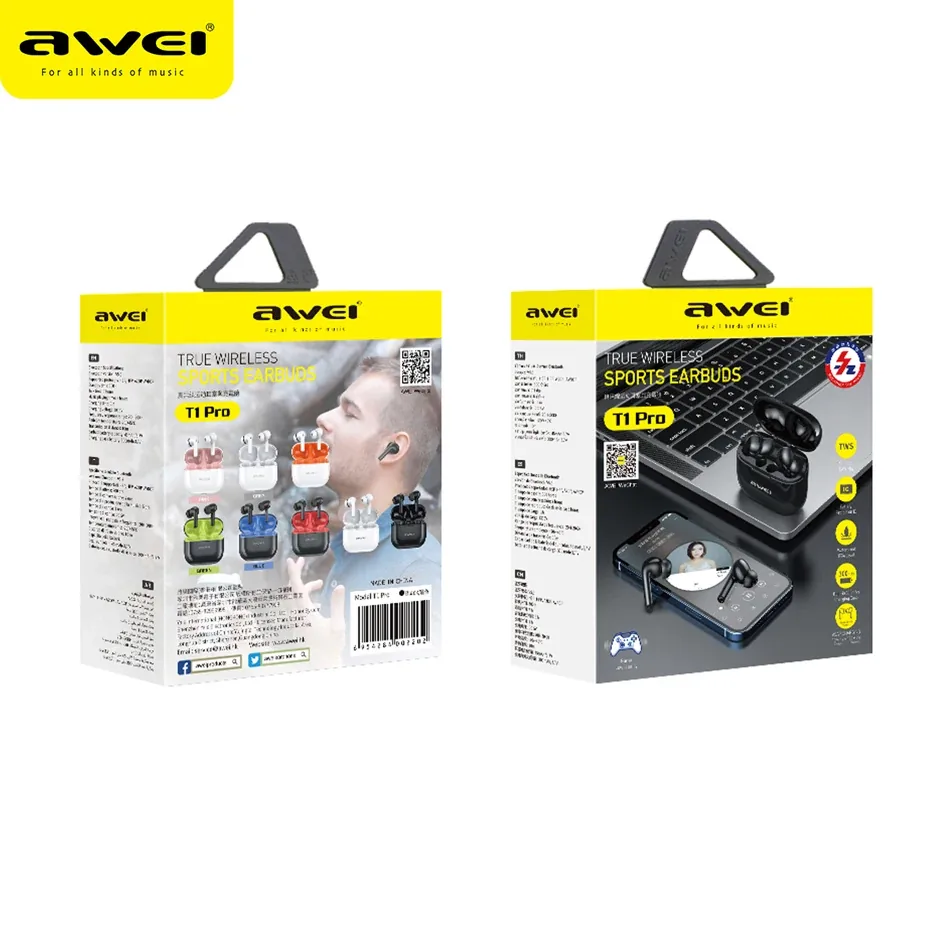Awei T1 Pro True Sports Earbuds With Charging Case for Sale in Pakistan