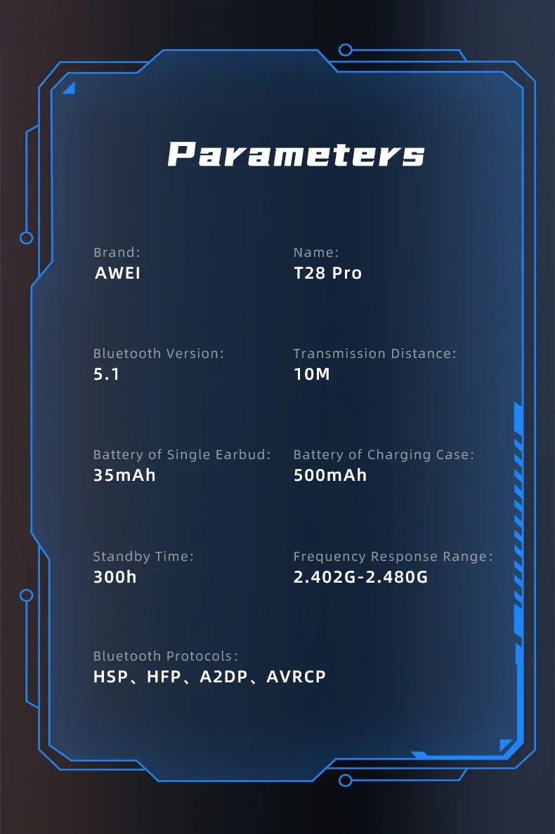 AWEI T28 Pro Gaming Wireless Earphones for Sale in Pakistan