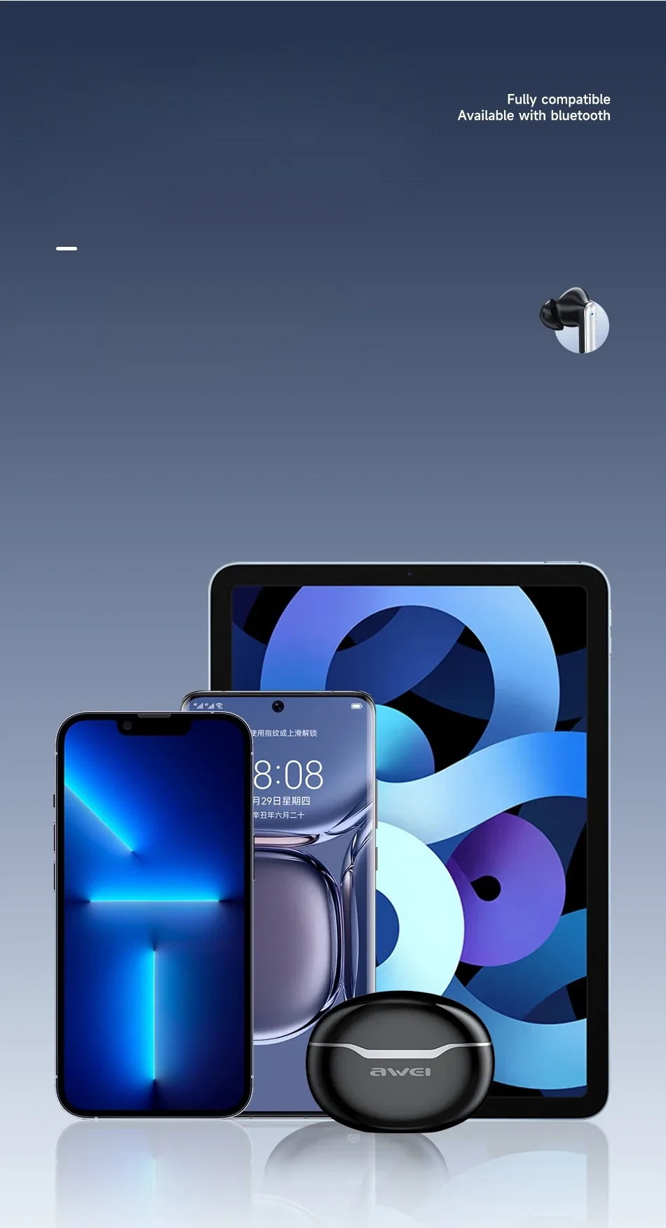 Awei T50 4-Mic ENC True Wireless Earbuds for Sale in Pakistan