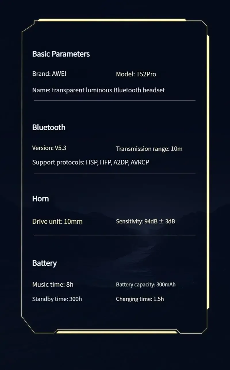 Awei T52 Tws Wireless Earphones V5.3 for Sale in Pakistan