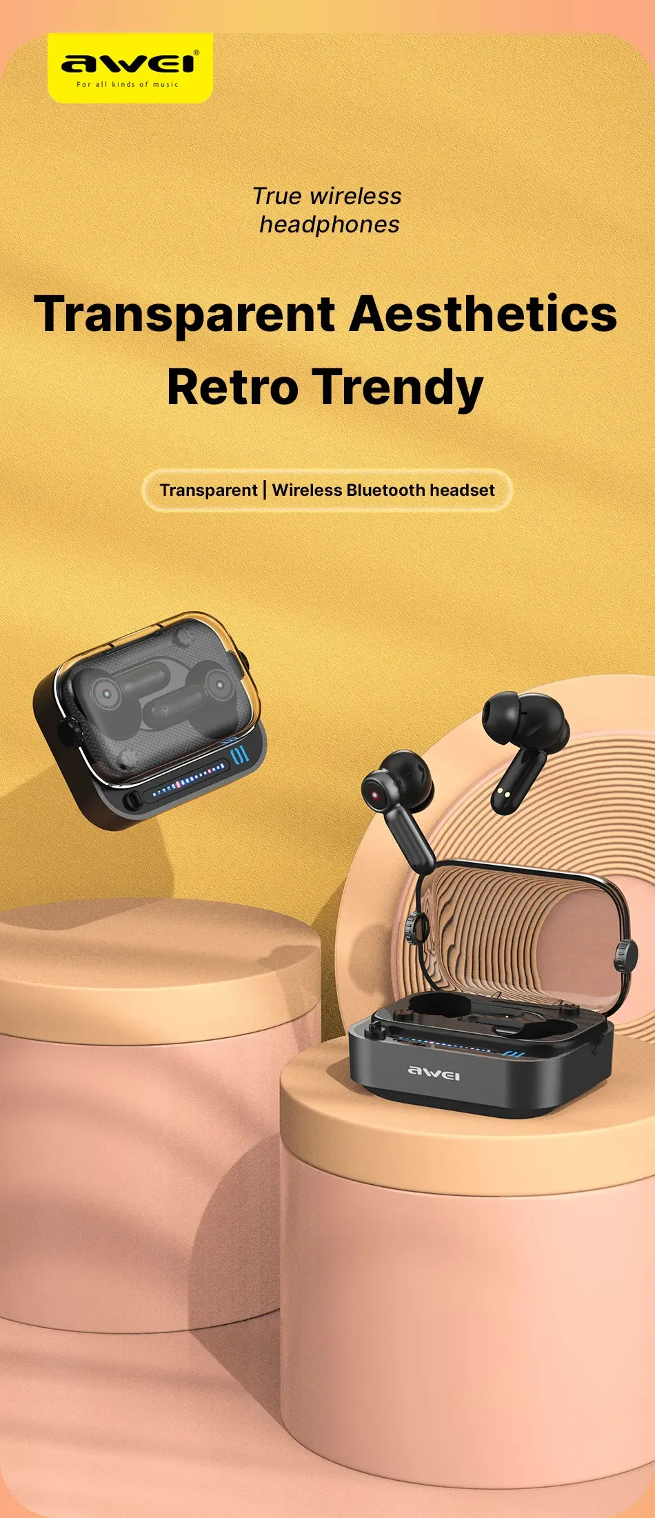 Awei T58 ANC V5.3 Wireless Bluetooth Earphones for Sale in Pakistan