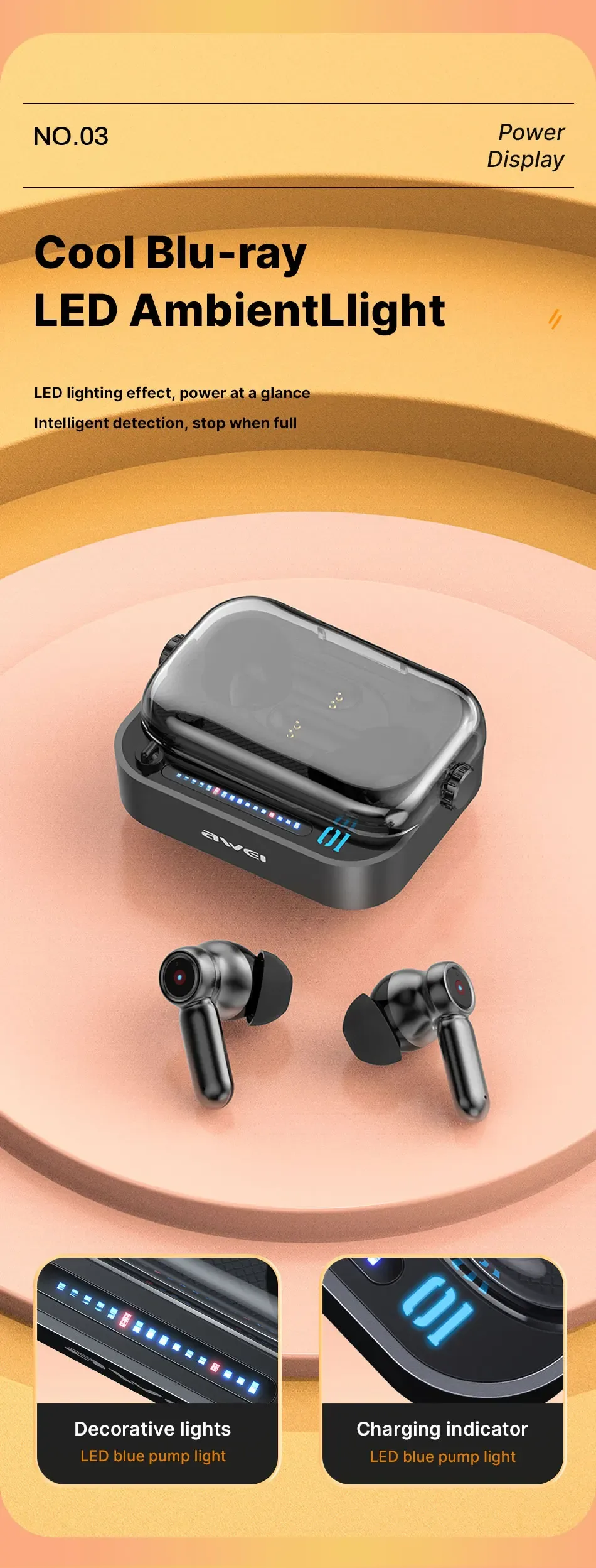 Awei T58 ANC V5.3 Wireless Bluetooth Earphones for Sale in Pakistan