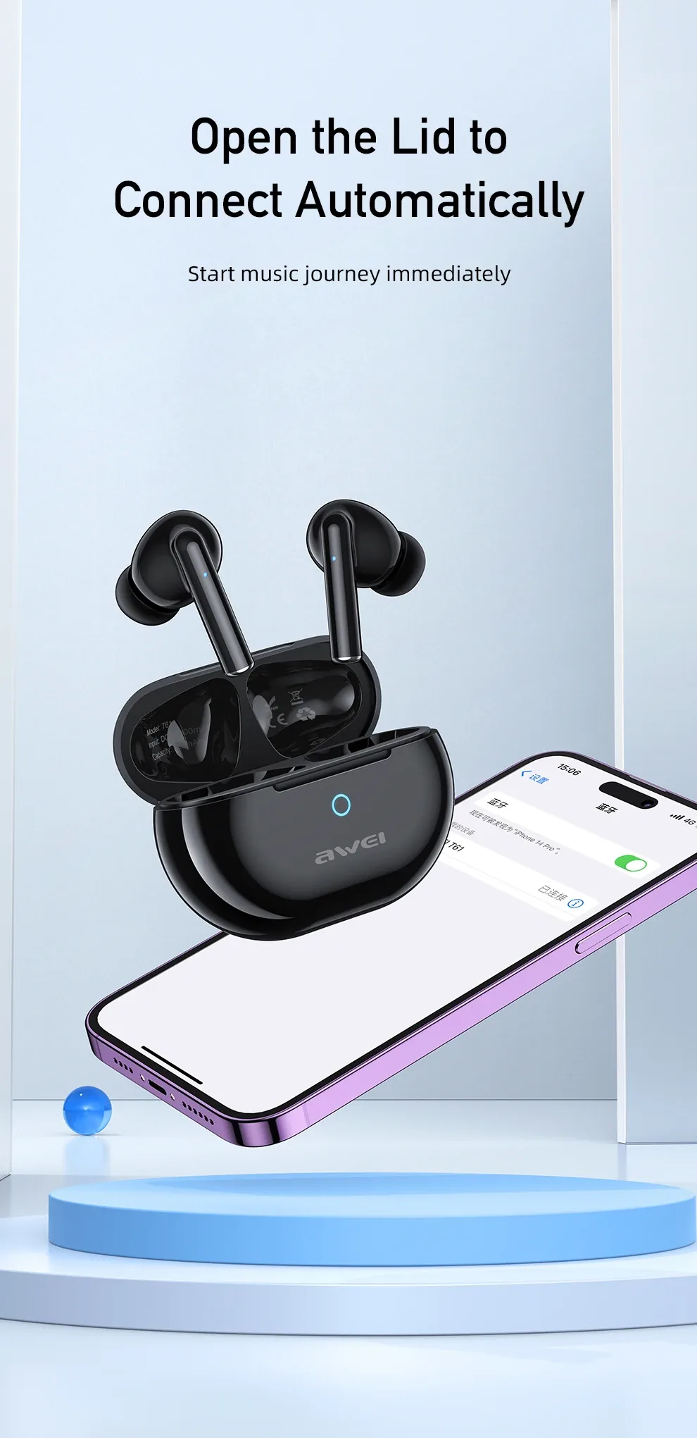 Awei T61 Wireless Noise Cancelling Earbuds for Sale in Pakistan