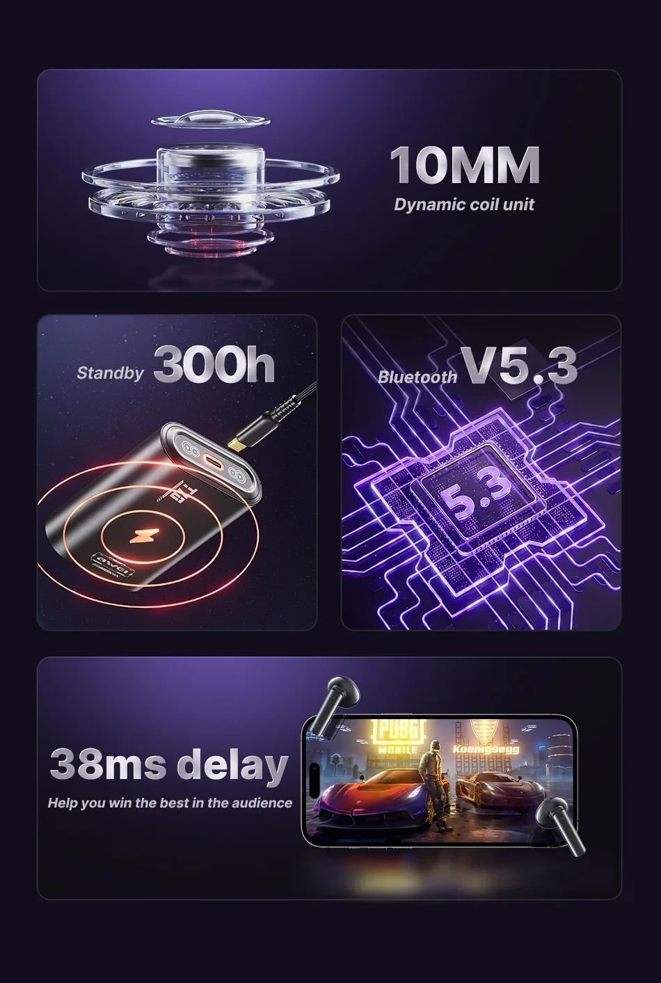 Awei T70 Touch Electric Lifting Wireless Earphones V5.3 for Sale in Pakistan