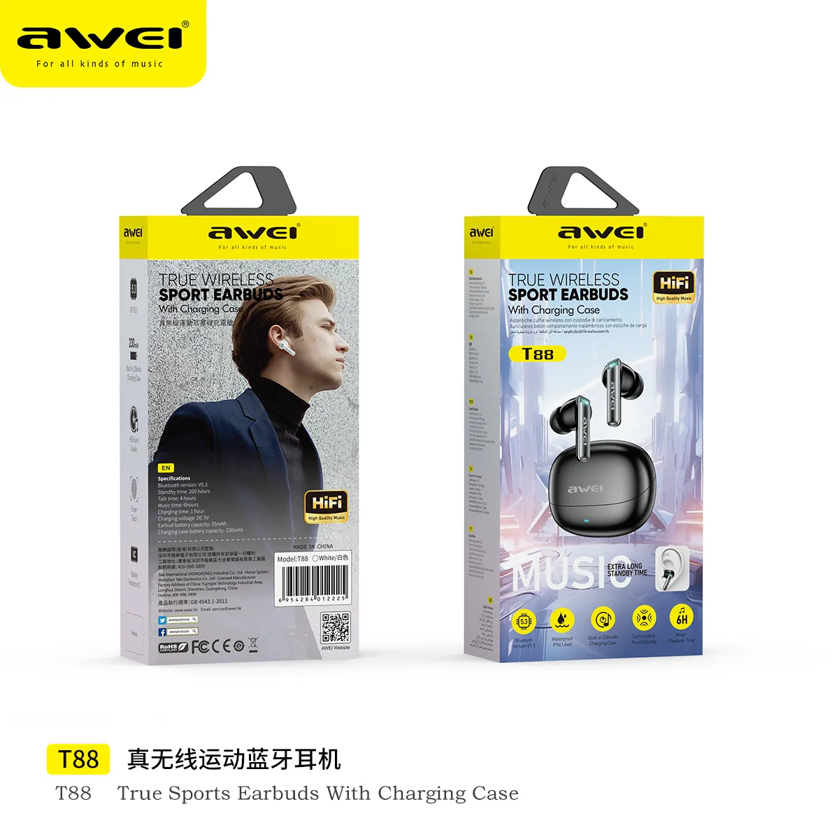 Awei T88 True Wireless Bluetooth Earphone for Sale in Pakistan