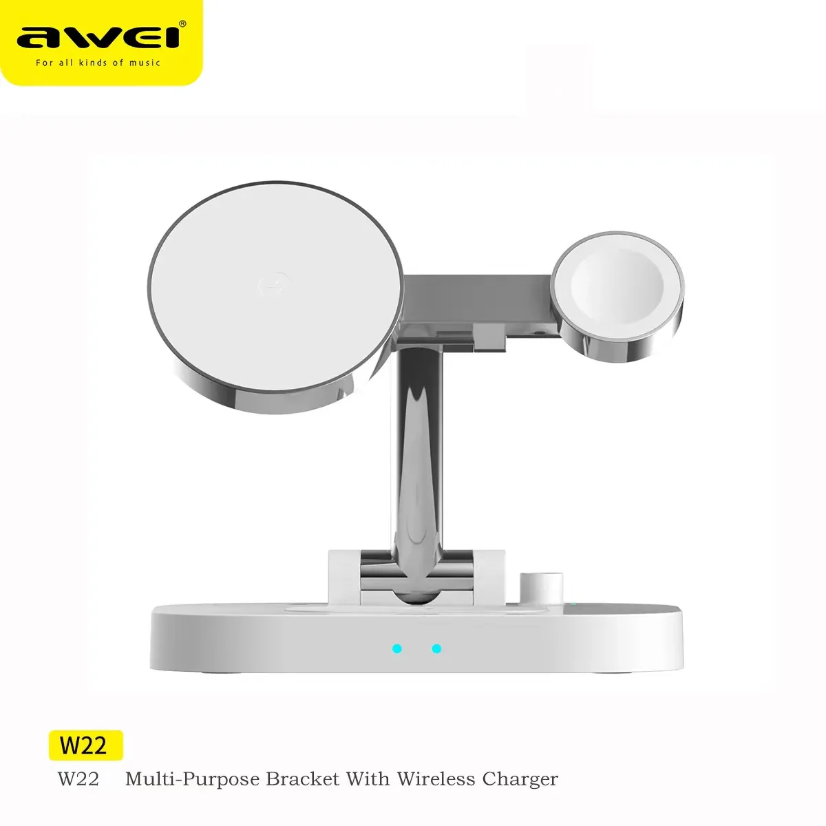 Awei W22 Foldable 4-in-1 Wireless Charger Fast Charging Bracket for Sale in Pakistan