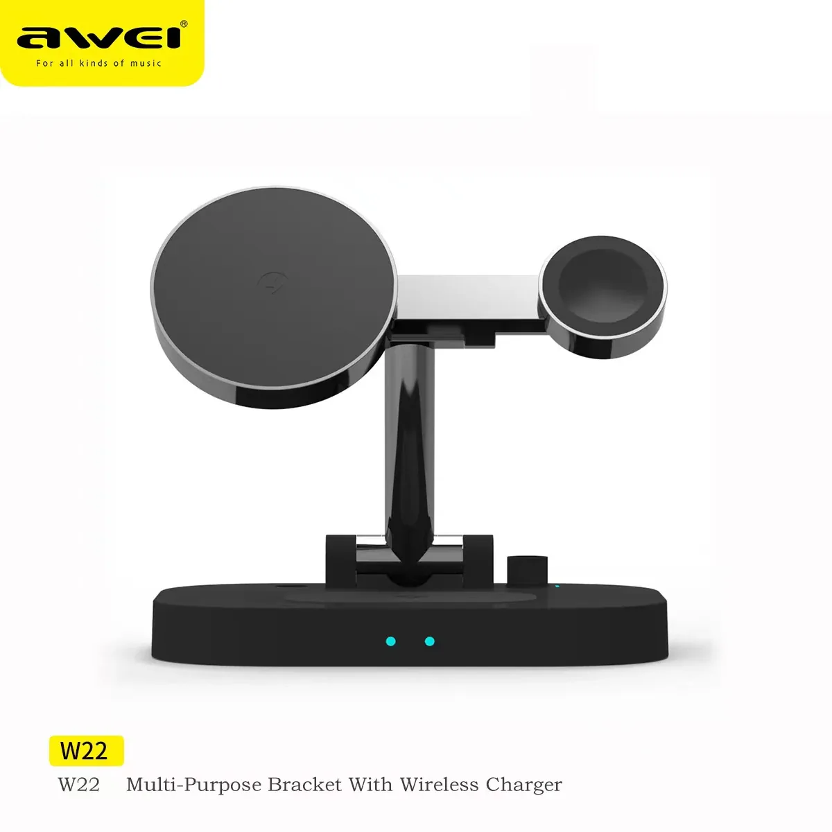Awei W22 Foldable 4-in-1 Wireless Charger Fast Charging Bracket for Sale in Pakistan