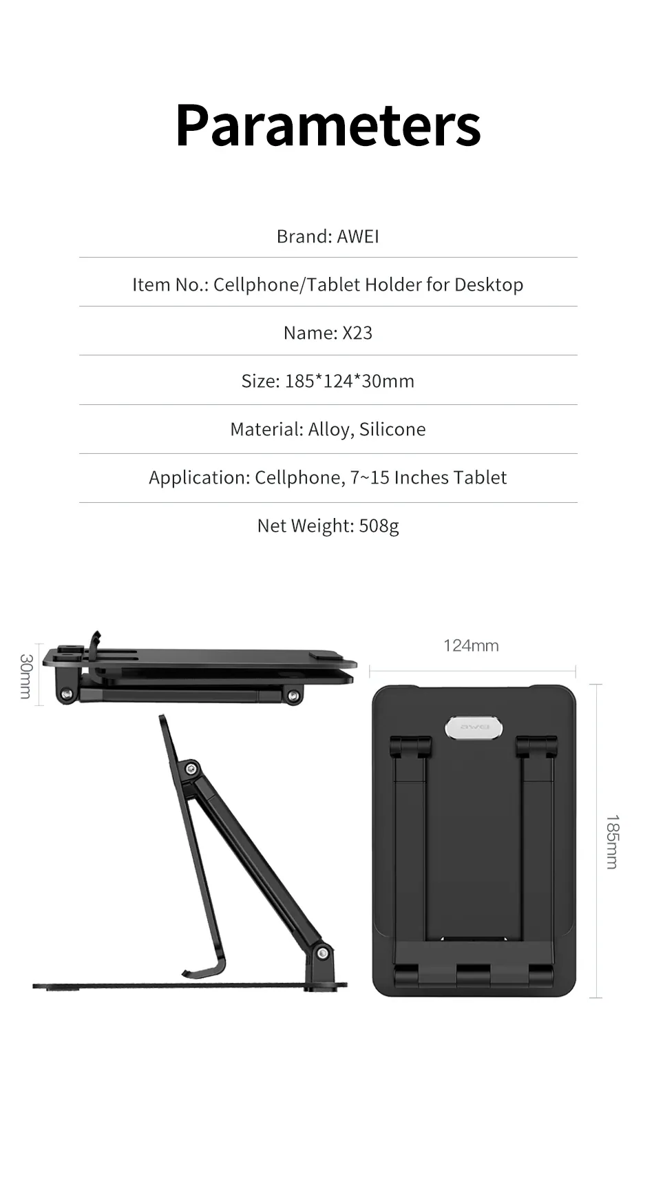 Awei X23 Tablet & Mobile Holder For Desktop for Sale in Pakistan