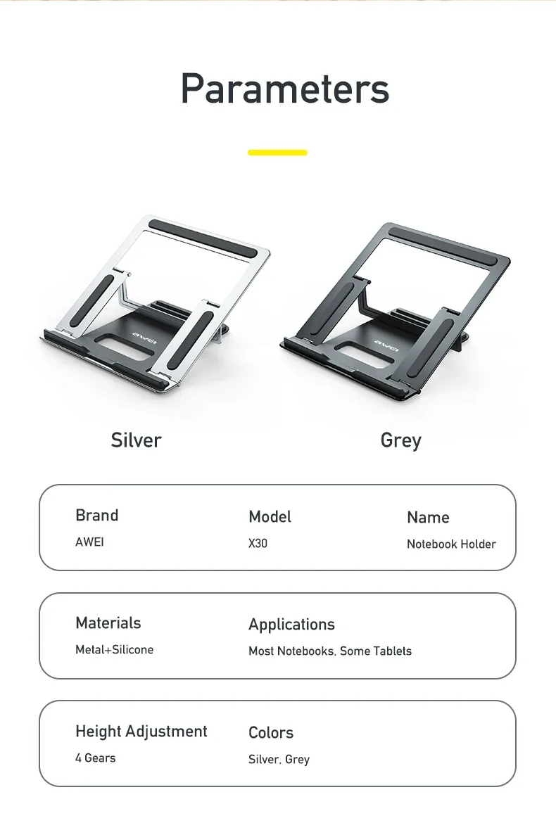 Awei X30 Desktop Folding Holder for Laptops Tablets for Sale in Pakistan