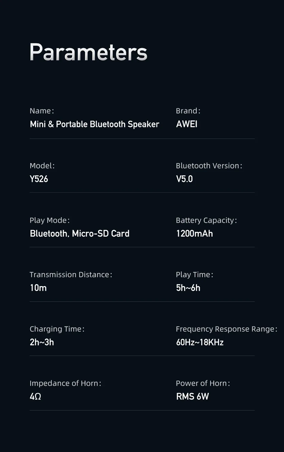 Awei Y526 TWS Sound Box Wireless Bluetooth Speaker for Sale in Pakistan