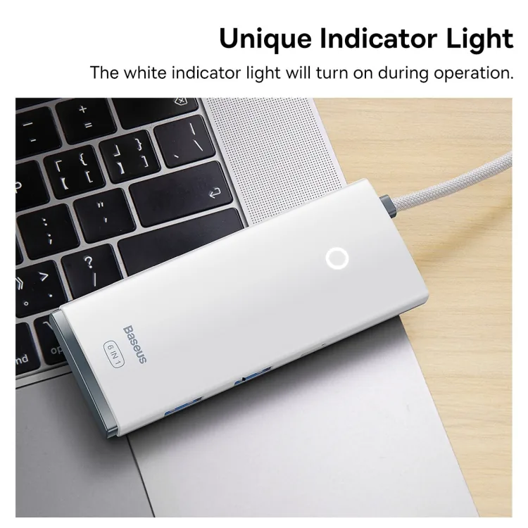 Baseus 6-Port Lite Series Type-C HUB Docking Station for Sale in Pakistan