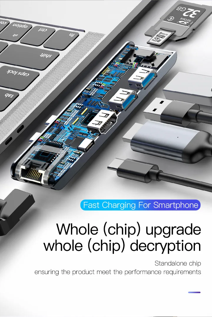 Baseus 7-in-1 Dual USB-C Thunderbolt Hub For MacBook Pro-CAHUB-L0G for Sale in Pakistan