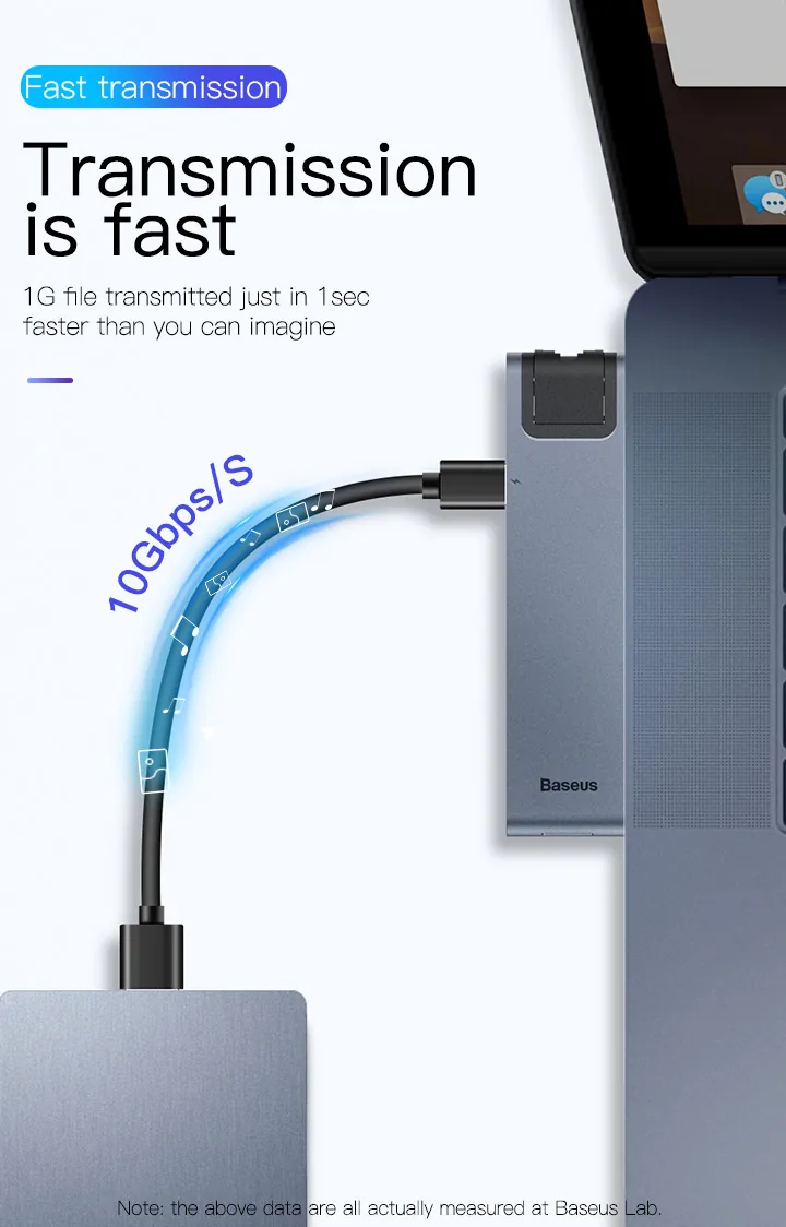 Baseus 7-in-1 Dual USB-C Thunderbolt Hub For MacBook Pro-CAHUB-L0G for Sale in Pakistan