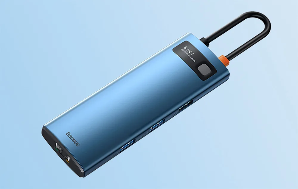 Baseus 8-in-1 Hub Adapter USB-C to 3x USB 3.0 + HDMI + USB-C PD 4K HD for Sale in Pakistan