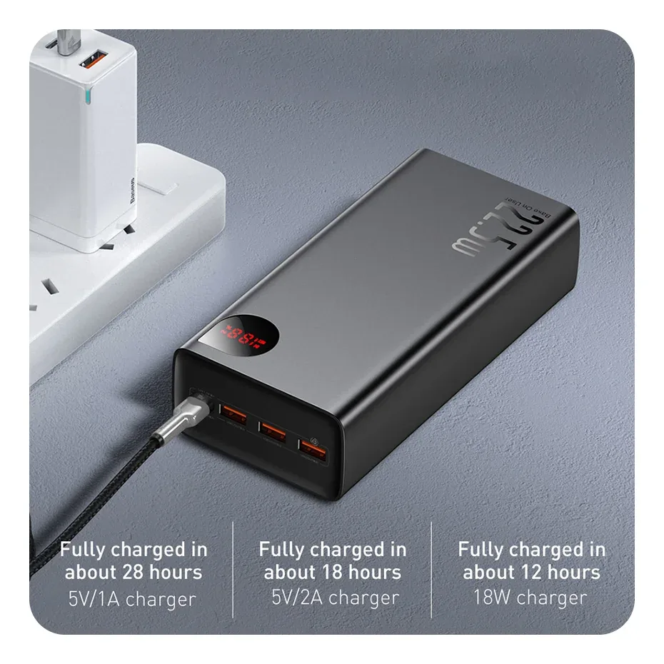 Baseus Adaman Digital Display Fast Charge Power Bank 40000mAh 22.5W Black for Sale in Pakistan