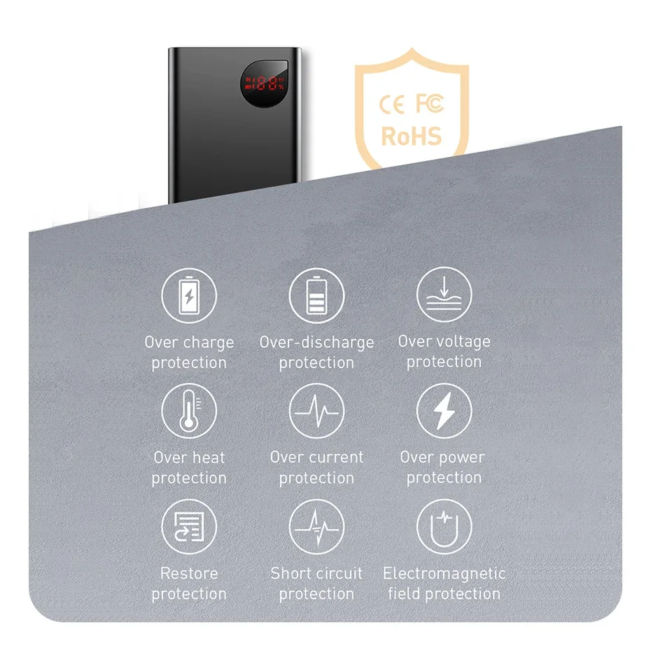 Baseus Adaman Digital Display Fast Charge Power Bank 40000mAh 22.5W Black for Sale in Pakistan