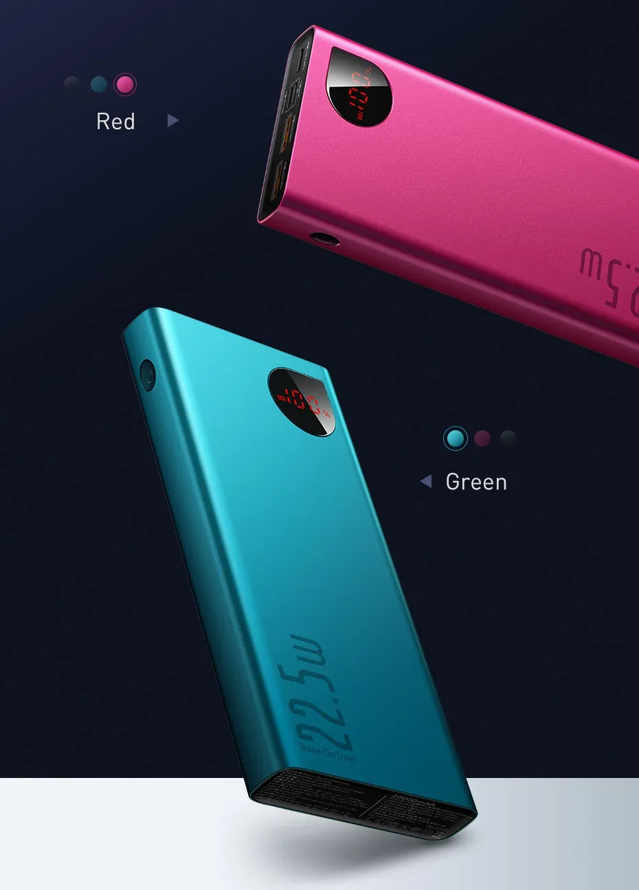 Baseus Adaman Metal Digital  Display Quick Charge Power Bank 20000mAh 22.5W for Sale in Pakistan