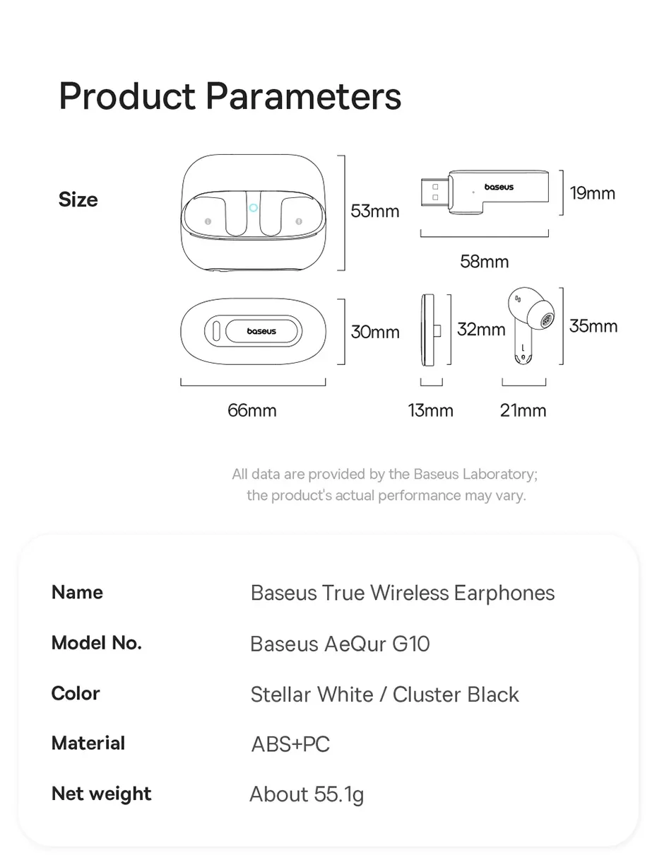 Baseus AeQur G10 True Wireless Earphones Cluster Black for Sale in Pakistan