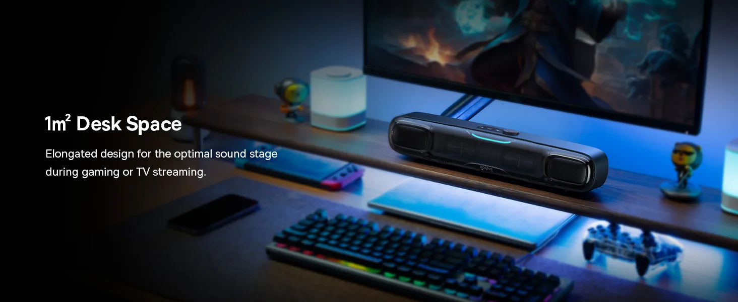 Baseus AeQur Series DS10 Desktop Mini Soundbar Bluetooth Speaker – Black for Sale in Pakistan