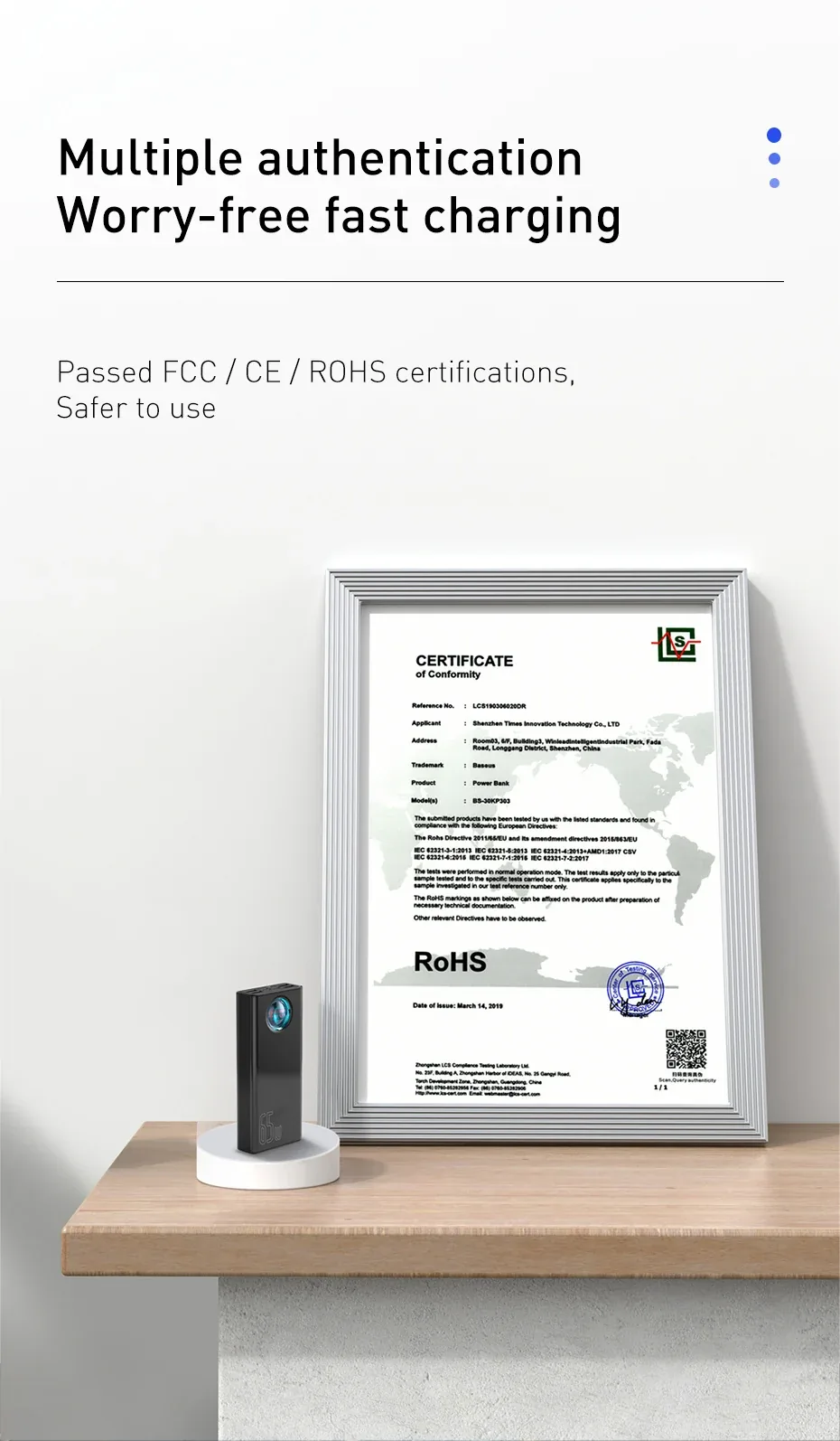 Baseus Amblight Digital  Display Quick Charge Power Bank 30000mAh 65W for Sale in Pakistan