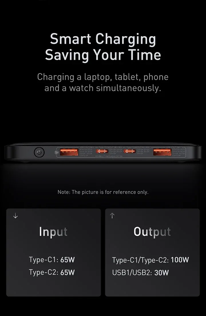 Baseus Blade Power Digital Display Fast Charging Power bank 20000mAh 100W Black for Sale in Pakistan