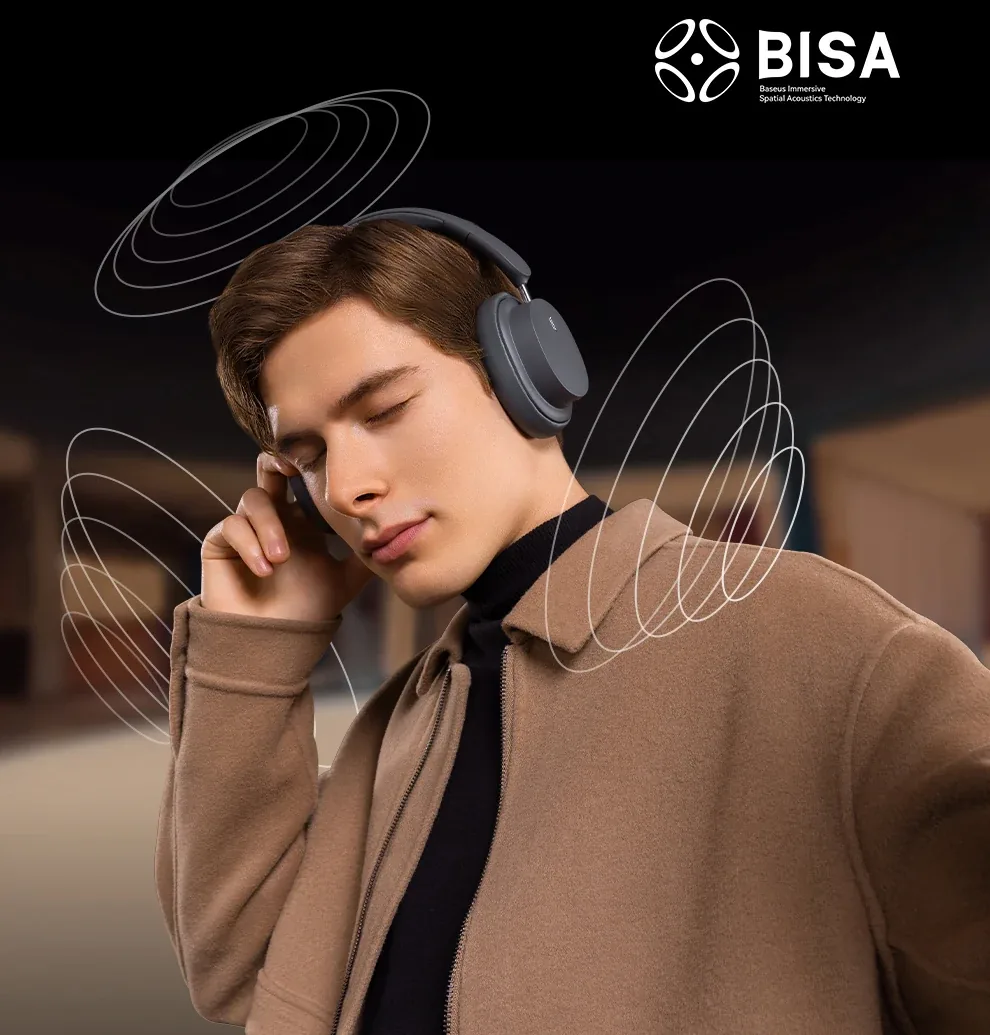 Baseus Bowie D05 Wireless Headphone Bluetooth 5.3 Earphone HIFI Stereo Headset 40mm Driver Foldable Over Ear Headphone 70H Time for Sale in Pakistan