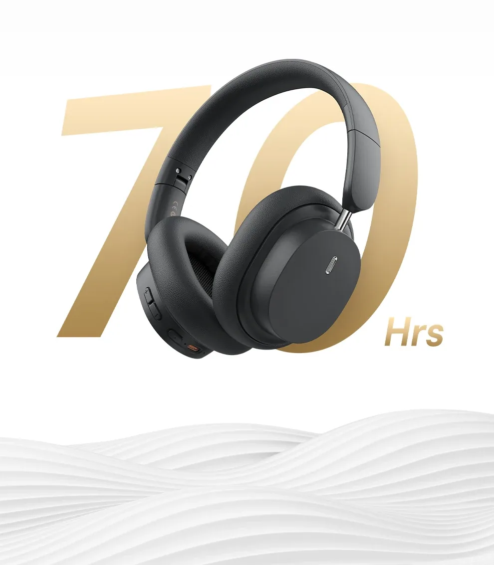 Baseus Bowie D05 Wireless Headphone Bluetooth 5.3 Earphone HIFI Stereo Headset 40mm Driver Foldable Over Ear Headphone 70H Time for Sale in Pakistan