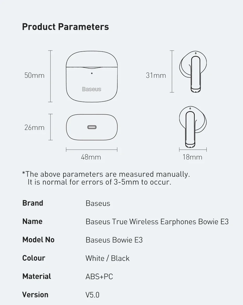 Baseus Bowie E13 True Wireless Earphones Galaxy Black for Sale in Pakistan