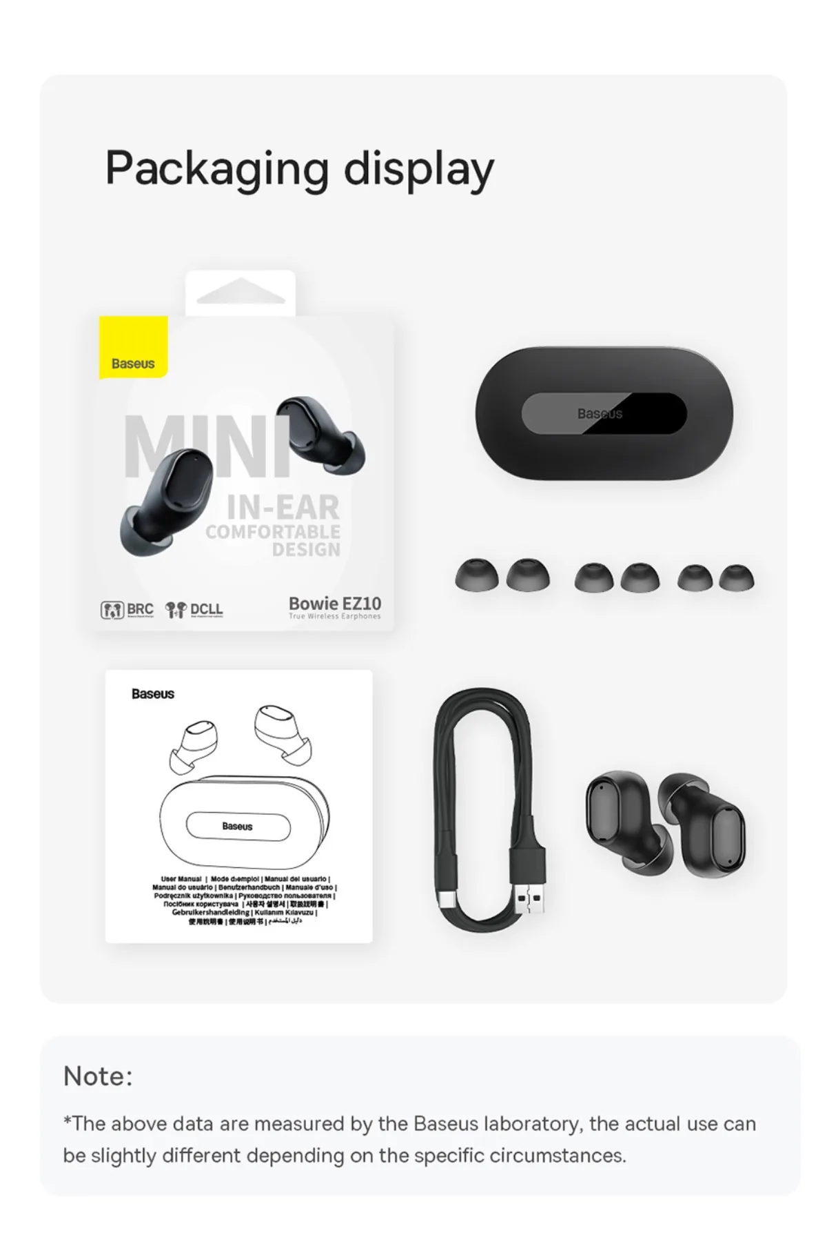 Baseus Bowie EZ10 True Wireless Earphones Black for Sale in Pakistan