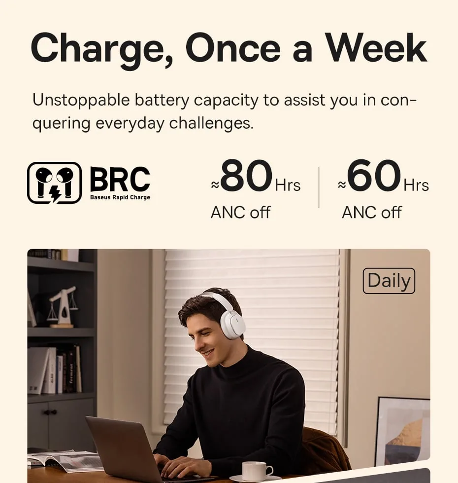 Baseus Bowie H1 Pro Noise-Cancellation Wireless Headphones for Sale in Pakistan