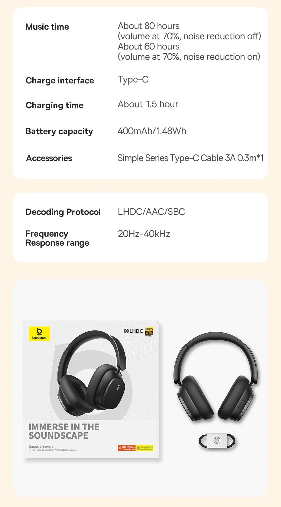 Baseus Bowie H1 Pro Noise-Cancellation Wireless Headphones for Sale in Pakistan