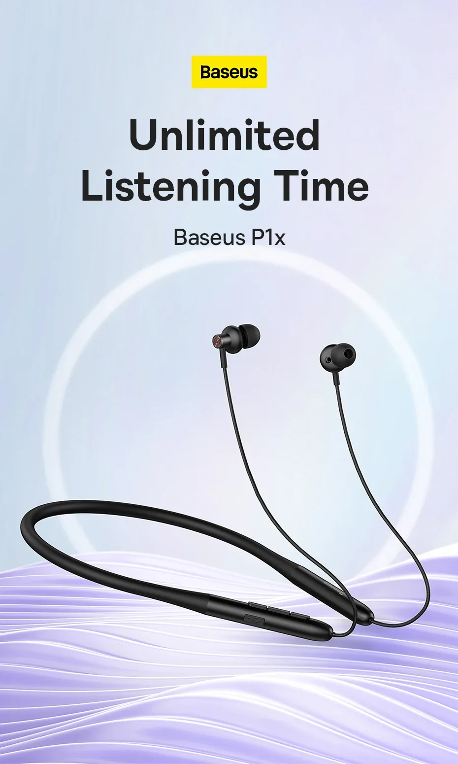 Baseus Bowie P1x In-ear Neckband Wireless Earphones Black for Sale in Pakistan