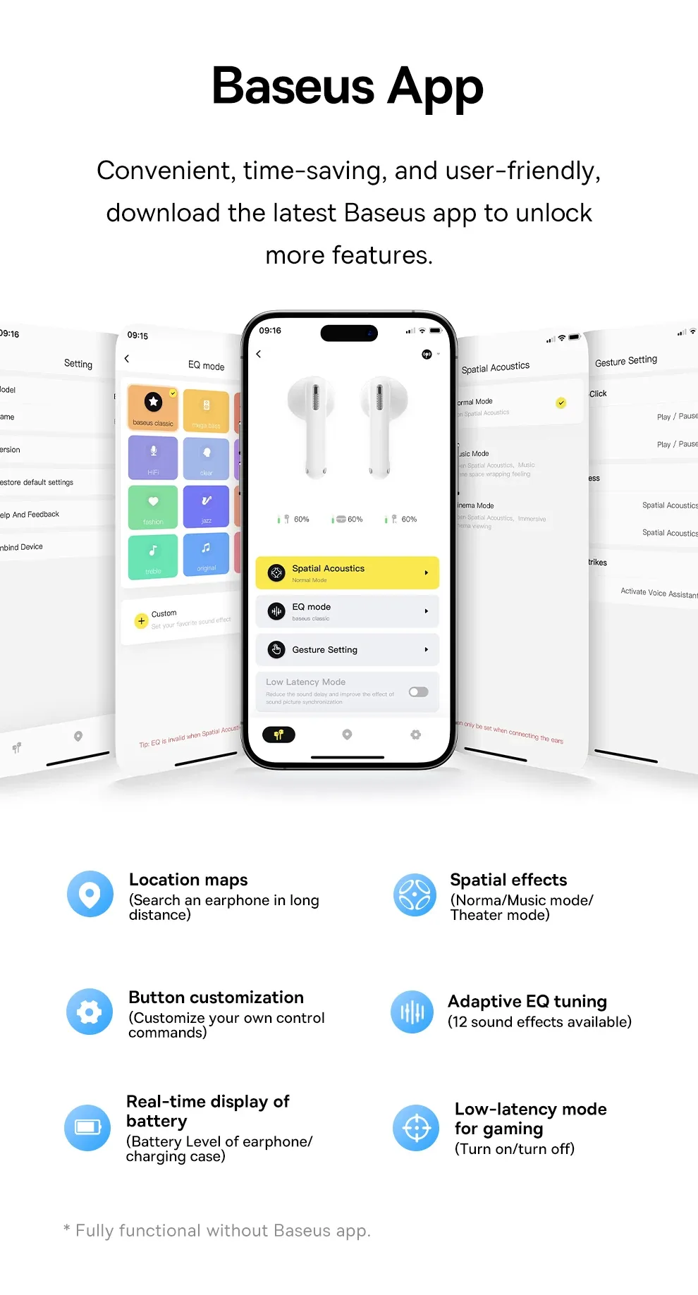 Baseus Bowie WX5 True Wireless Earphones White for Sale in Pakistan