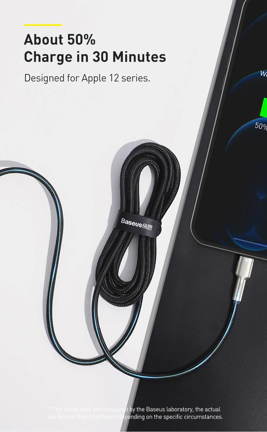 Baseus Cafule Series Metal Data Cable Type-C to iPhone PD 20W 1m Black for Sale in Pakistan